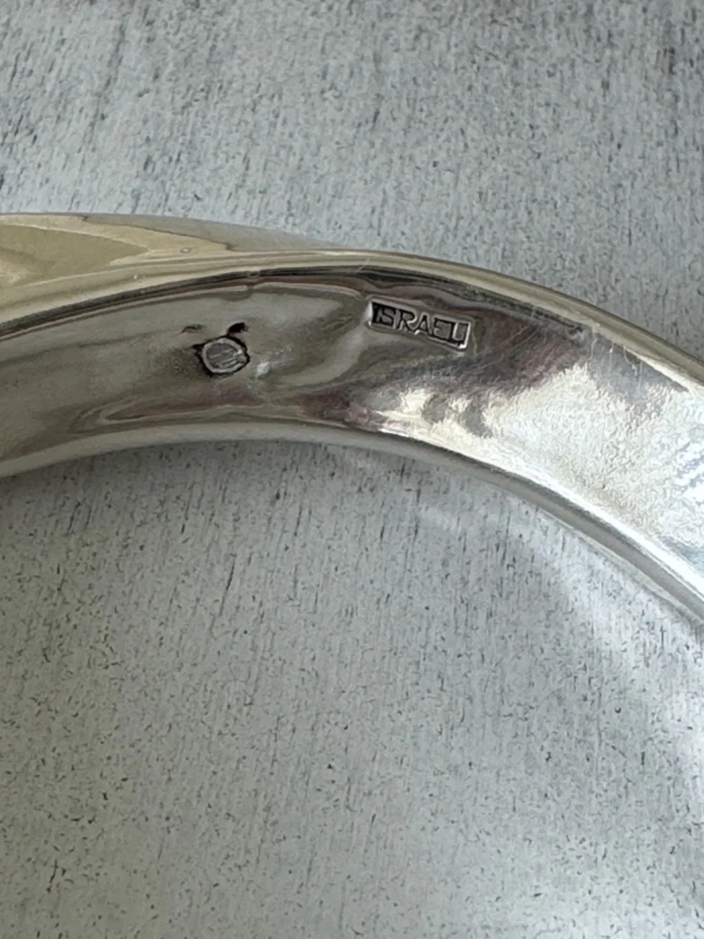 E&L Sterling Silver Bangle Statement Bracelet Israel Electroform Wavy D-2/5